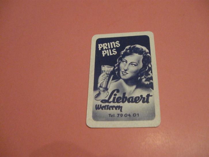Oude speelkaart Brouwerij Liebaert , Wetteren (136), Verzamelen, Speelkaarten, Jokers en Kwartetten, Zo goed als nieuw, Speelkaart(en)