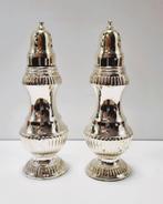 Salière et poivrière en métal argenté., Enlèvement ou Envoi, Comme neuf