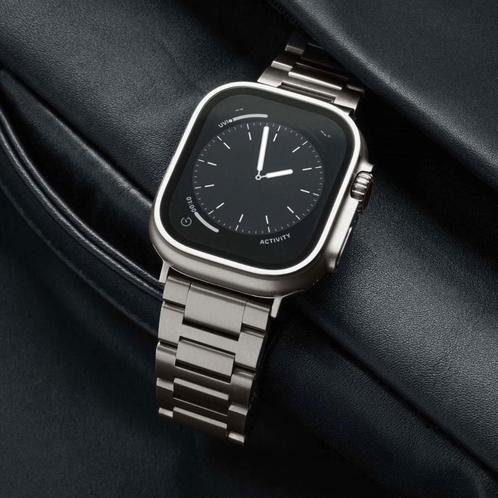 Apple Watch Ultra + Sandmarc Titanium Band + Eternel leather, Handtassen en Accessoires, Smartwatches, Zo goed als nieuw, Ophalen of Verzenden