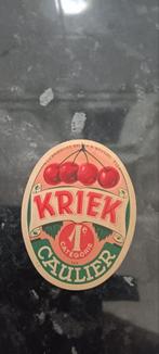 Oud bieretiket kriek  br. CAULIER, Verzamelen, Ophalen of Verzenden, Zo goed als nieuw