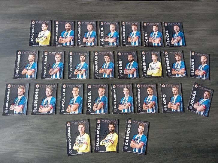Gesigneerde 2015-2016 spelerskaarten RC Deportivo La Coruna, Sports & Fitness, Football, Neuf, Accessoires de club, Enlèvement ou Envoi