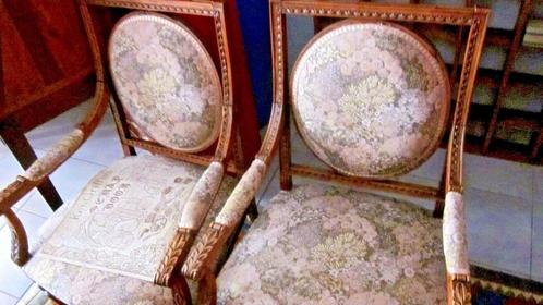 Paar stoelen Paire de fauteuils tapissés XIXème Pays-bas, Antiquités & Art, Antiquités | Meubles | Chaises & Canapés, Enlèvement ou Envoi