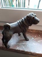 SUPERBE CHIEN SHAR-PEI EN BRONZE, Antiquités & Art, Enlèvement ou Envoi, Bronze