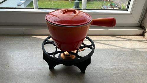Le creuset vintage fondueset, Huis en Inrichting, Keuken | Potten en Pannen, Gebruikt, Overige typen, Gietijzer, Ophalen of Verzenden