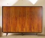 Grote vintage mid century 5-deurs kledingkast, Huis en Inrichting, Ophalen