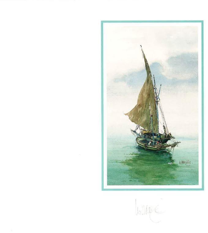 Wenskaart / carte de vœux - Vance zeilscheepjes, Boeken, Stripverhalen, Zo goed als nieuw, Eén stripboek, Ophalen