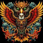 Diamond Painting adelaar met draken 20x20cm (rond), Verzenden, Nieuw, Knutselwerk