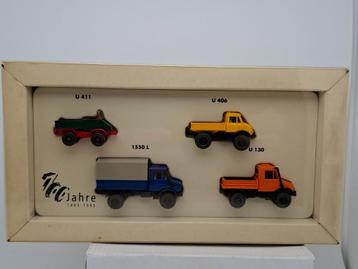 Wiking set 1/87 ter gelegenheid 100 jaar Unimog Mercedes beschikbaar voor biedingen