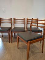 4 vintage stoelen jaren 60, Huis en Inrichting, Ophalen, Gebruikt, Bruin, Vier