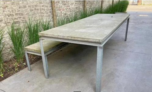 design galva tuintafel + zitbank, Tuin en Terras, Tuintafels, Gebruikt, Ophalen