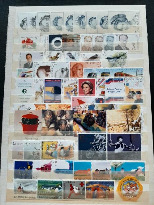 2001: volledig jaar postfris 6 blok+4 boekjes cote 309,10€, Postzegels en Munten, Postzegels | Europa | België, Postfris, Orginele gom