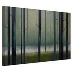 Donker bos schilderij canvas 60x40cm - 18mm., Huis en Inrichting, Woonaccessoires | Wanddecoraties, Nieuw, Verzenden