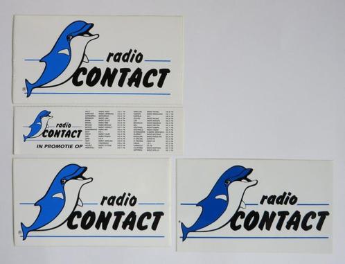 4 Stickers Radio Contact, Collections, Autocollants, Comme neuf, Cinéma, Télévision ou Audiovisuel, Enlèvement ou Envoi