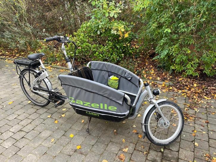 Elektrische bakfiets Gazelle Cabby, Fietsen en Brommers, Fietsen | Bakfietsen, Gebruikt, Gazelle, 2 kinderen, Elektrisch, Huif