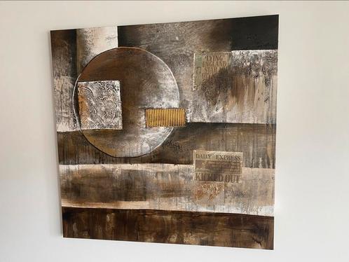 Mooi op doek ,super mooie en warme kleuren,kleine prijs !, Antiek en Kunst, Kunst | Schilderijen | Abstract, Ophalen