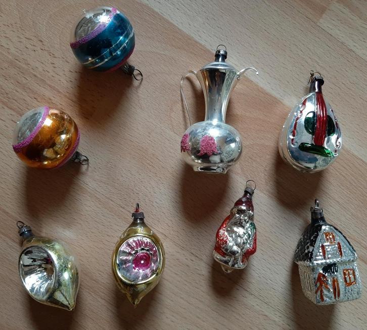 Setje vintage kerstboomversiering uit de jaren '60 en '70, Diversen, Kerst, Gebruikt, Ophalen of Verzenden