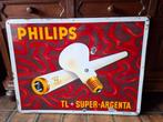 Emaille Philips TL Super Argenta 1950, Ophalen, Gebruikt, Reclamebord