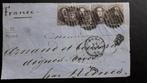 4 postzegels op envelop België van Léopold I - 1862, Met envelop, Koninklijk huis, Frankeerzegel, Ophalen of Verzenden