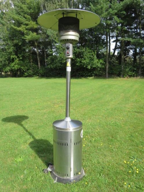 TERRASVERWARMER RVS 11kW met beschermhoes, Tuin en Terras, Terrasverwarmers, Zo goed als nieuw, Gas, Vloer, Ophalen