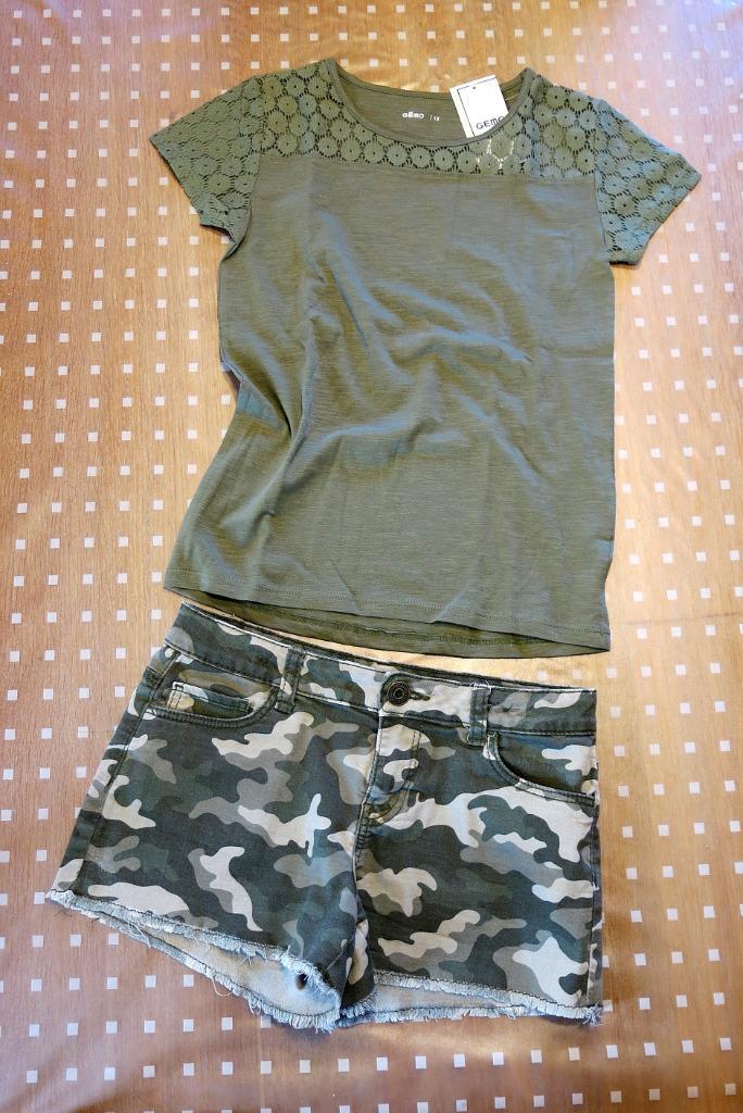 Ensemble short militaire, état neuf, 12 ans (152), Enfants & Bébés, Vêtements enfant | Taille 152, Neuf, Fille, Ensemble, Enlèvement ou Envoi