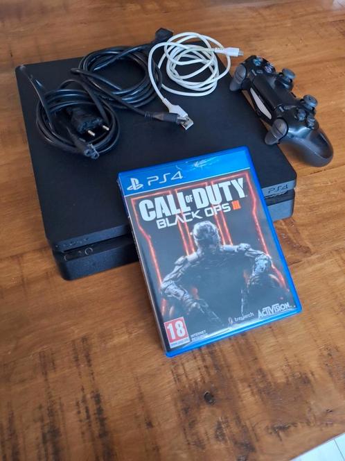 ps4 slim 500GB met game en controler, Games en Spelcomputers, Spelcomputers | Sony PlayStation 4, Zo goed als nieuw, Slim, 500 GB
