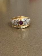 Bague en or 18 carats avec rubis, Enlèvement, Comme neuf, Or, Or