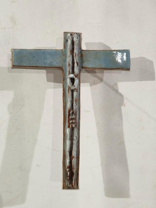 Keramiek kruis brutalist,  gesigneerd Poost, Antiek en Kunst, Antiek | Keramiek en Aardewerk, Ophalen of Verzenden