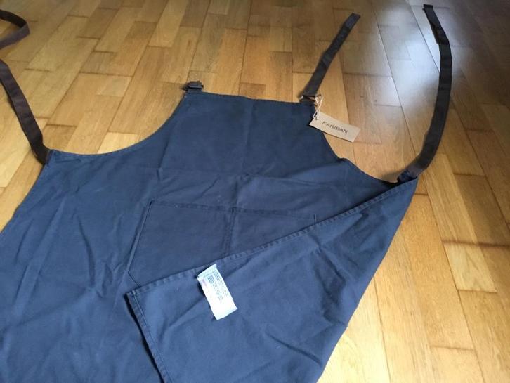 (Barbecue)schort 90 cm KARIBAN, Huis en Inrichting, Keuken | Textiel, Nieuw, Schort, Grijs, Ophalen