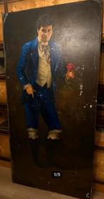 Groot 2x1m oud geschilderd paneel circus kermis foor, Antiek en Kunst, Ophalen
