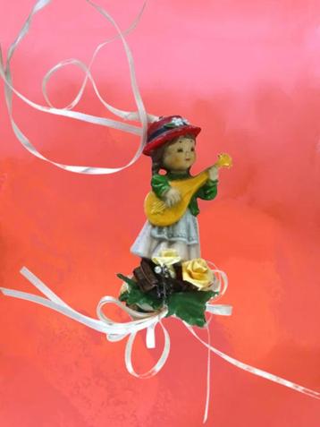 Kerst: Girl With Mandolin, prachtige vintage hangversiering  beschikbaar voor biedingen