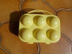Vintage gele eierdoos, Huis en Inrichting, Ophalen of Verzenden, Zo goed als nieuw, Geel