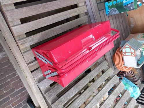Rode metalen gereedschapskist, Doe-het-zelf en Bouw, Gereedschapskisten, Gebruikt, Ophalen