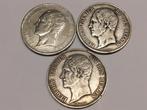 België 3 x 5 Frank 1853 Leopold I zilver, Ophalen of Verzenden, Zilver