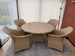 Dedon Tafel en 4 stoelen in nieuwstaat !, Ophalen, 4 zitplaatsen, Rotan, Zo goed als nieuw