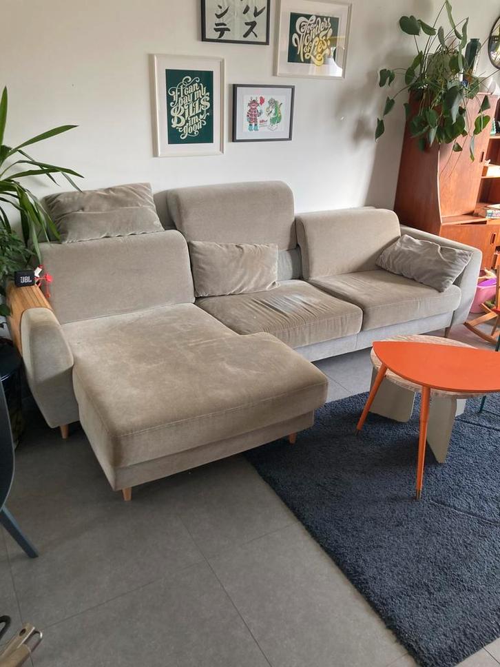 Ikea Slatorp zetel met chaise longue, Huis en Inrichting, Zetels | Zetels en Chaises Longues, Gebruikt, Driepersoons, 250 tot 300 cm