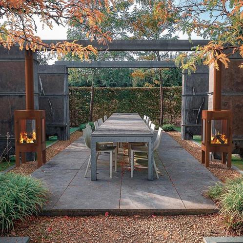 tuinhaard / buitenhaard DIGNA cortenstaal / rondom doorkijk, Tuin en Terras, Tuinhaarden, Nieuw, Verzenden