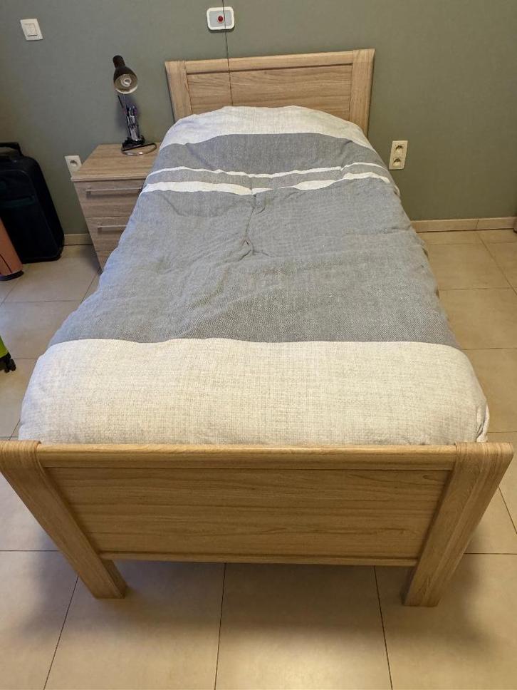 1 persoonsbed 205x100 natuur eik, Maison & Meubles, Chambre à coucher | Lits, Comme neuf, Enlèvement