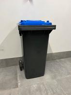 Afvalcontainer 120 liter merk Manutan zwart + blauw deksel, 40 liter of meer, Ophalen, Zo goed als nieuw, Kunststof