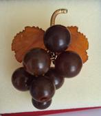 Vintage broche natuurlijke Baltische amber,1950s, Handtassen en Accessoires, Antieke sieraden, Verzenden, Koper, Broche