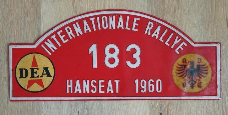 Rally plaat Hanseat Rallye 1960, Verzamelen, Automerken, Motoren en Formule 1, Gebruikt, Auto's, Ophalen of Verzenden