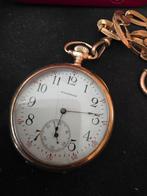 Montre gousset Waltham usa en or 14k, Handtassen en Accessoires, Horloges | Antiek, Zakhorloge, 1900 tot 1930, Met ketting, Goud