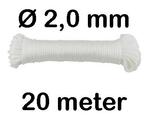 Corde en nylon de 20 m de diamètre Ø 2 mm - Couleur blanche, Enlèvement ou Envoi, Neuf