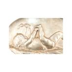 Plaque en bronze représentant un bébé avec hochet, Antiquités & Art, Bronze, Enlèvement ou Envoi