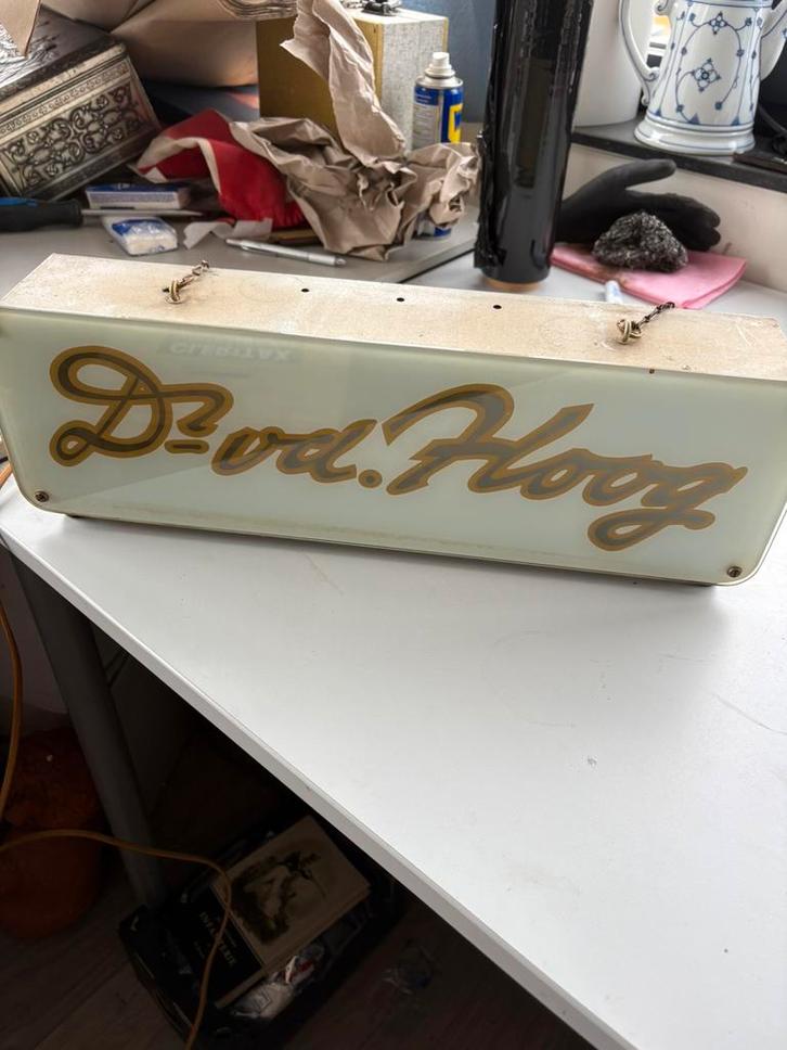 (G)Vintage Dr. Vd Hoog lichtbak / reclamebord –jaren 50/60, Collections, Marques & Objets publicitaires, Comme neuf, Panneau publicitaire