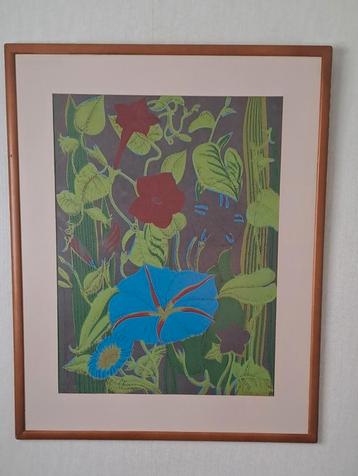 Mooie Litho met kleurrijke moderne print.  beschikbaar voor biedingen