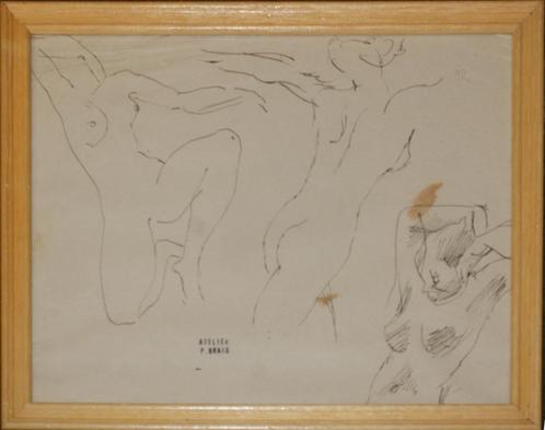 Paul Braig (1906-1972): Naakten / Nudes (27,5 x 22,5 cm), Antiek en Kunst, Kunst | Schilderijen | Klassiek, Ophalen of Verzenden