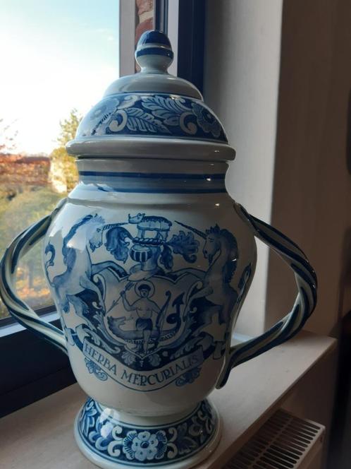 Pot met deksel Delfts blauw apotheek-geneeskunde, Antiquités & Art, Antiquités | Porcelaine, Enlèvement