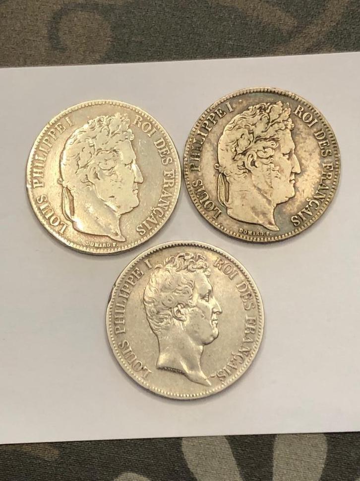 Munten zilver Frankrijk lotje 5 franken totaal 3 stuks, Postzegels en Munten, Munten | Europa | Niet-Euromunten, Setje, Frankrijk