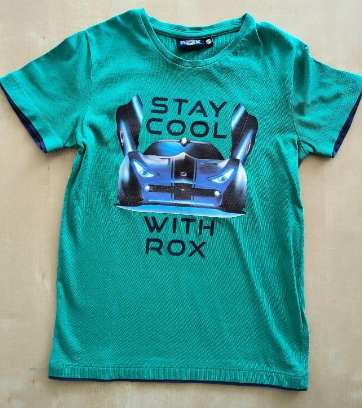 Mooie donkergroene t-shirt Rox, maat 122, Kinderen en Baby's, Kinderkleding | Maat 122, Zo goed als nieuw, Jongen, Shirt of Longsleeve