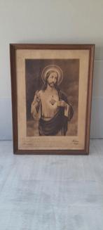 Houten kader met afbeelding van Jezus uit 1918, Antiek en Kunst, Ophalen